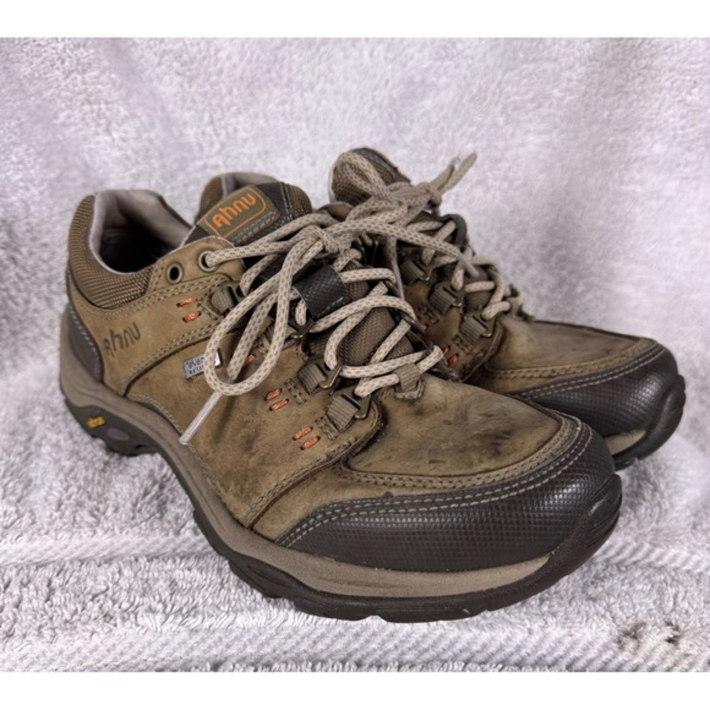 Ahnu by Teva Shoes Womens 6.5‎ Montara III Hiking Beige Leather Vibram Lace Up